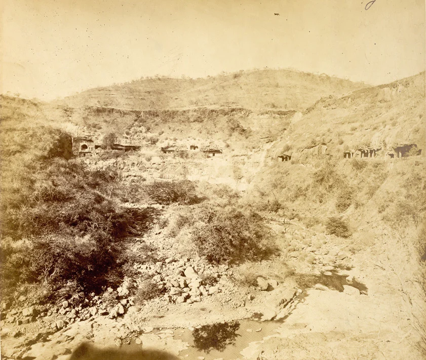 General view of Buddhist Caves II-XXVI, Ajanta 1