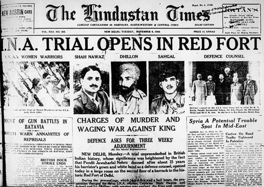 Newspaper clipping of the INA trial report