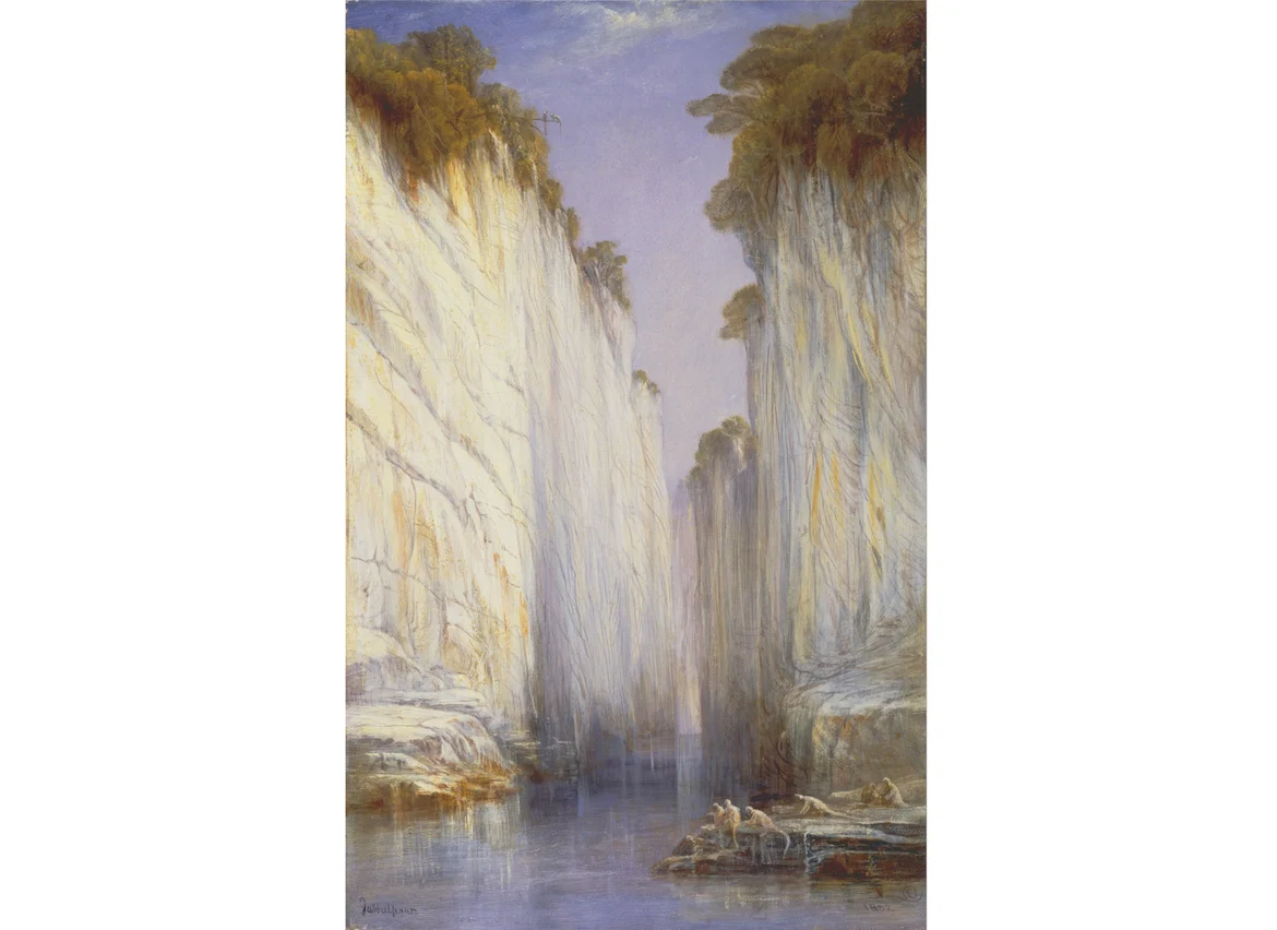 A painting of the Marble Rocks by Edward Lear