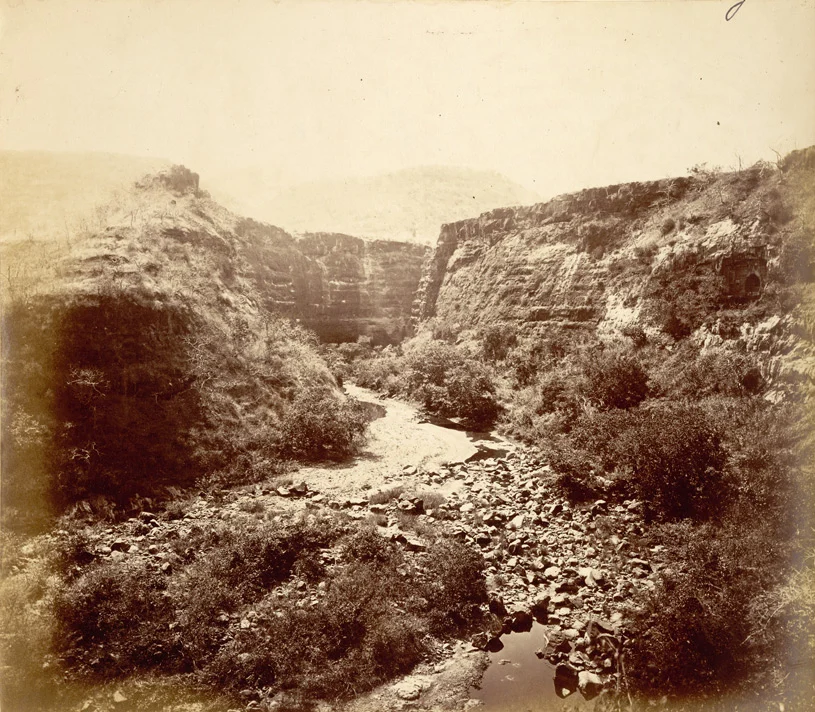 Buddhist Cave XXVI and head of ravine, Ajanta 1