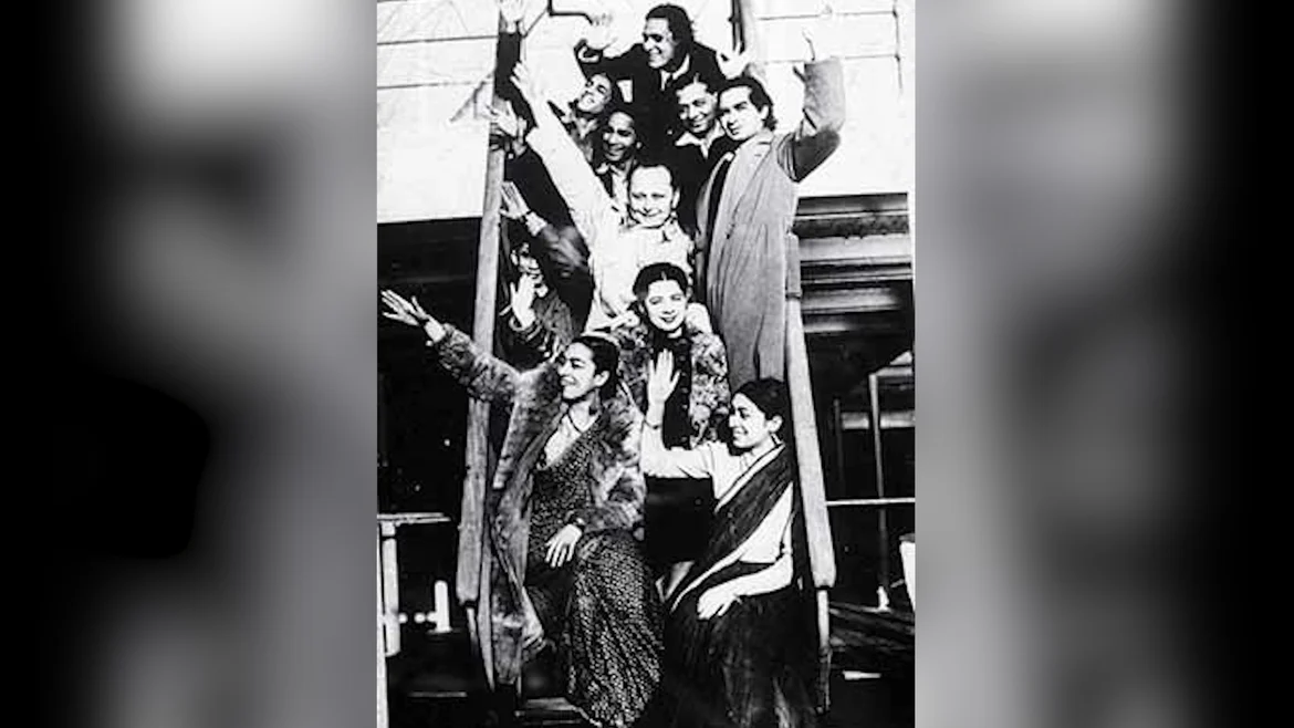 Zohra Sehgal (bottom left) touring with Uday Shankar