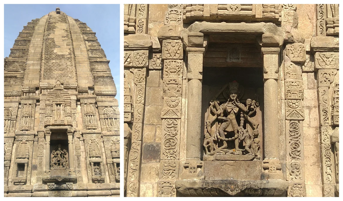 <i>Shikhara </i>and close up of is engravings