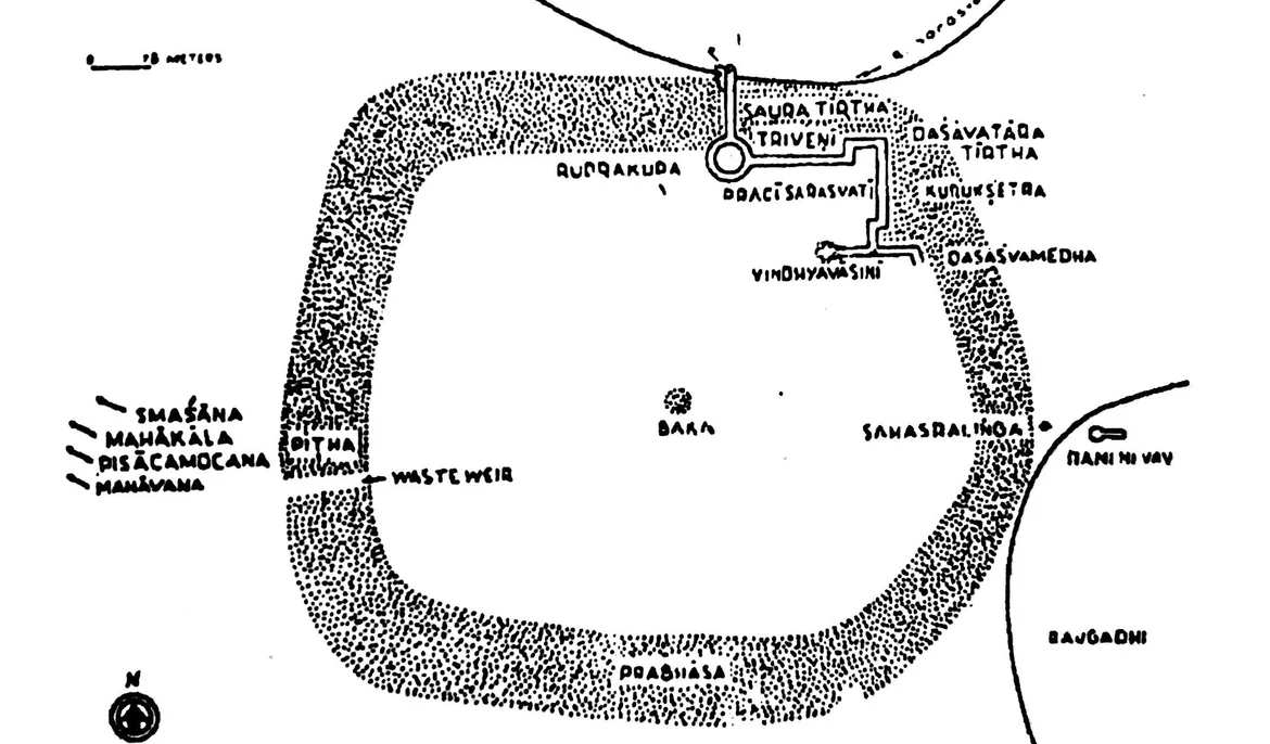 Plan of the tank from the book <i>‘Glorious History of Anhilwad Patan’</i>