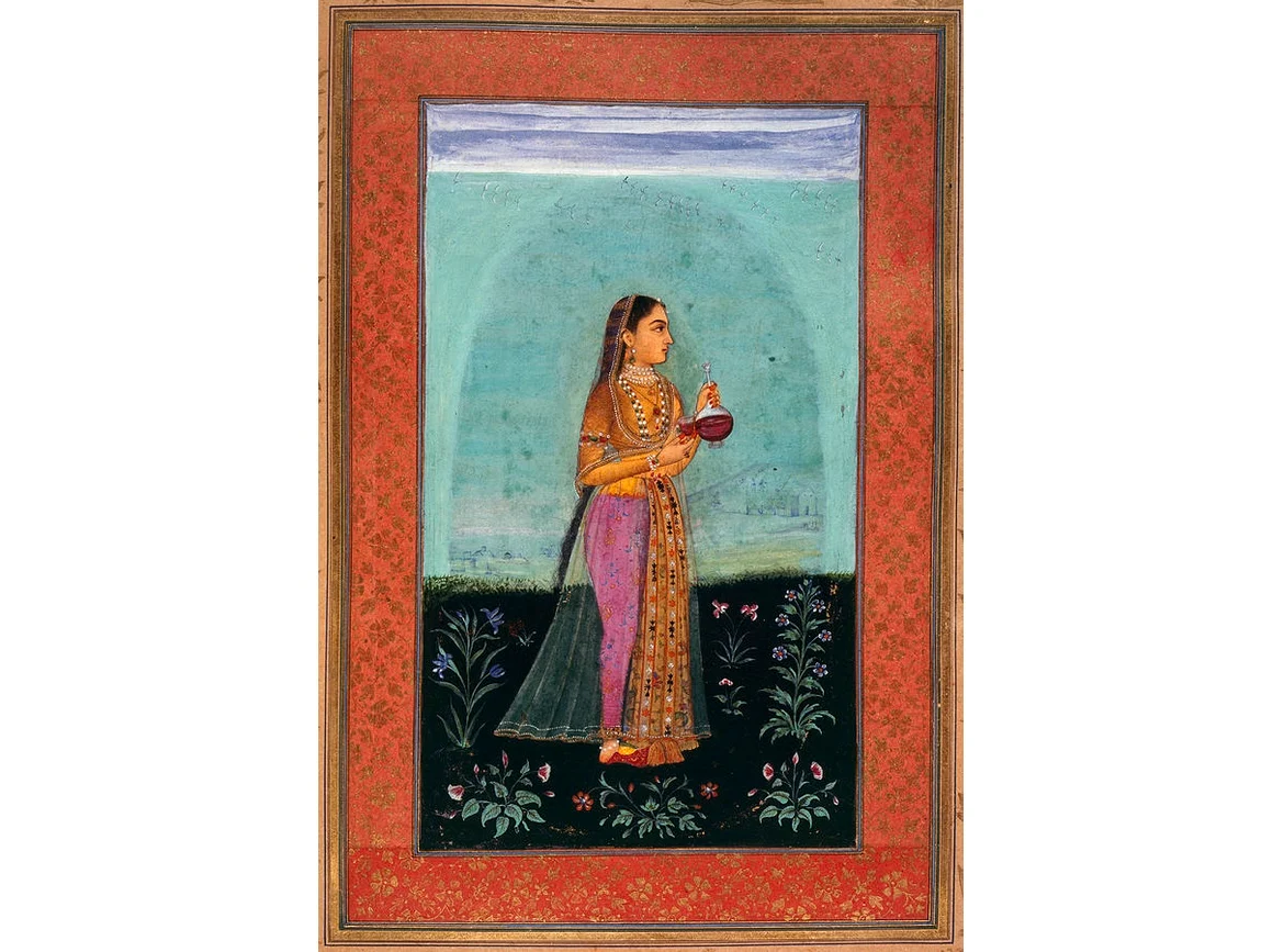 A Princess With Wine Jar And Cup