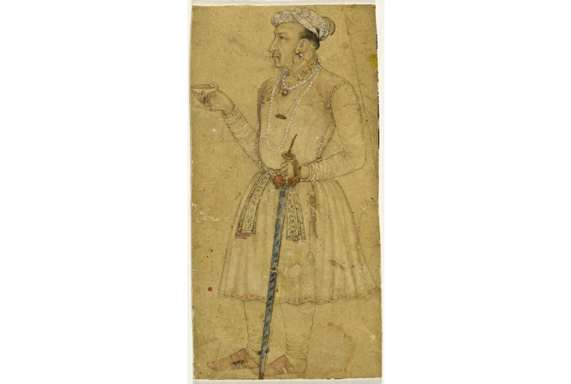 Jahangir holding a jade cup dated 1620-25 CE