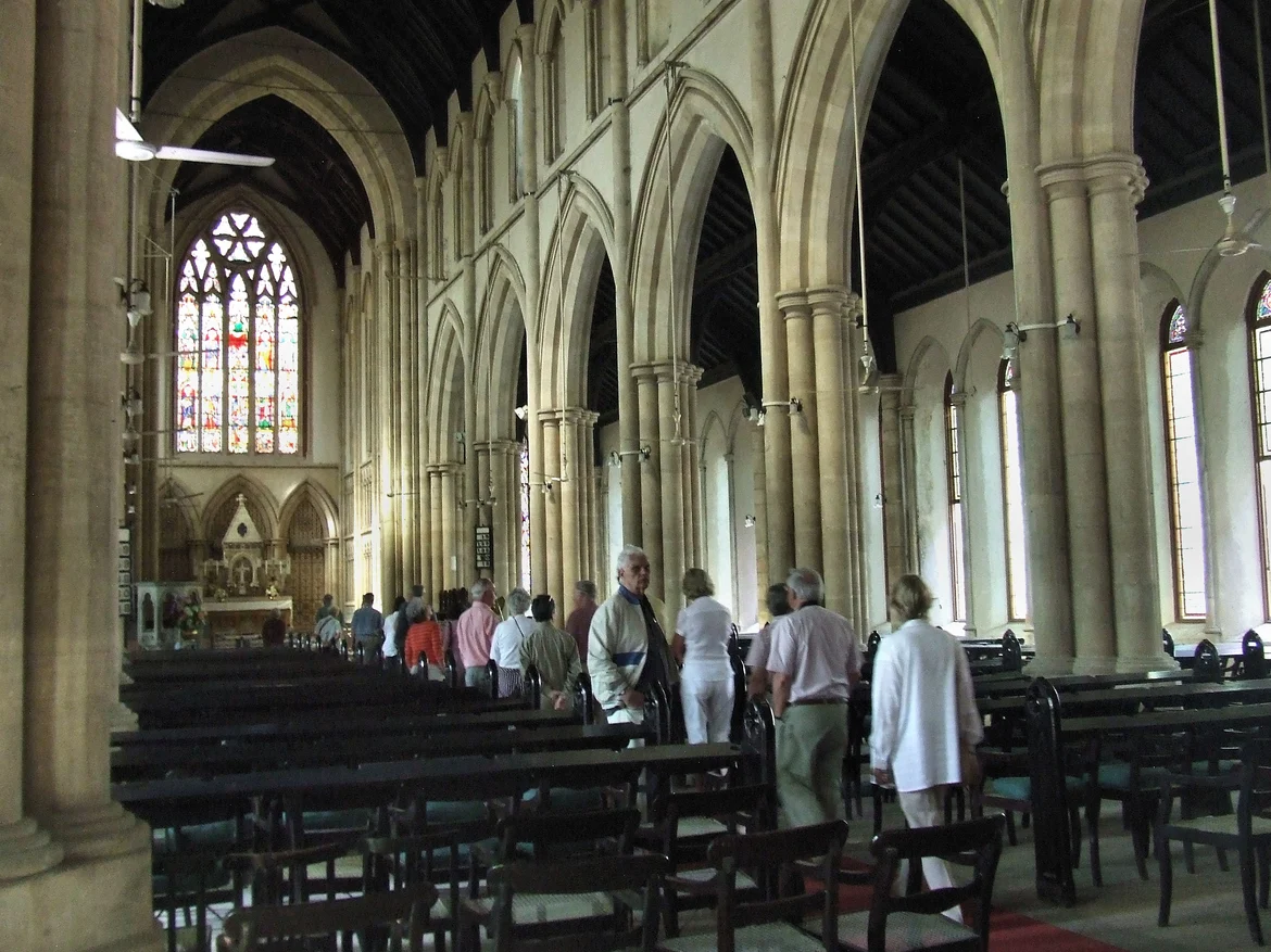 The interior of the church