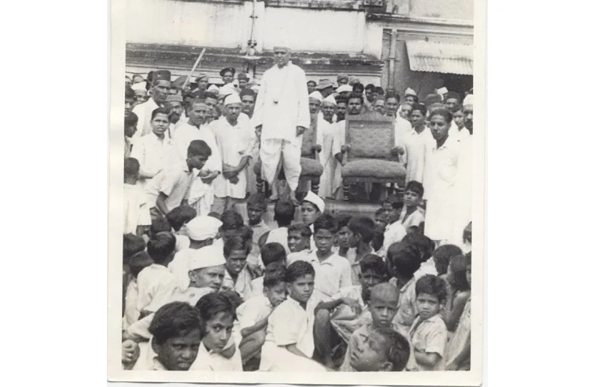 Lakshman Singh Chauhan standing tall at a rally