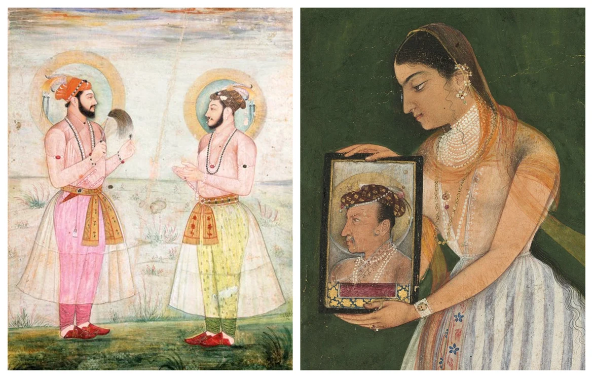 Mughal men and women in muslin