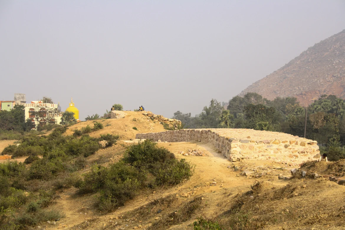 Restored wall stretch and new habitations
