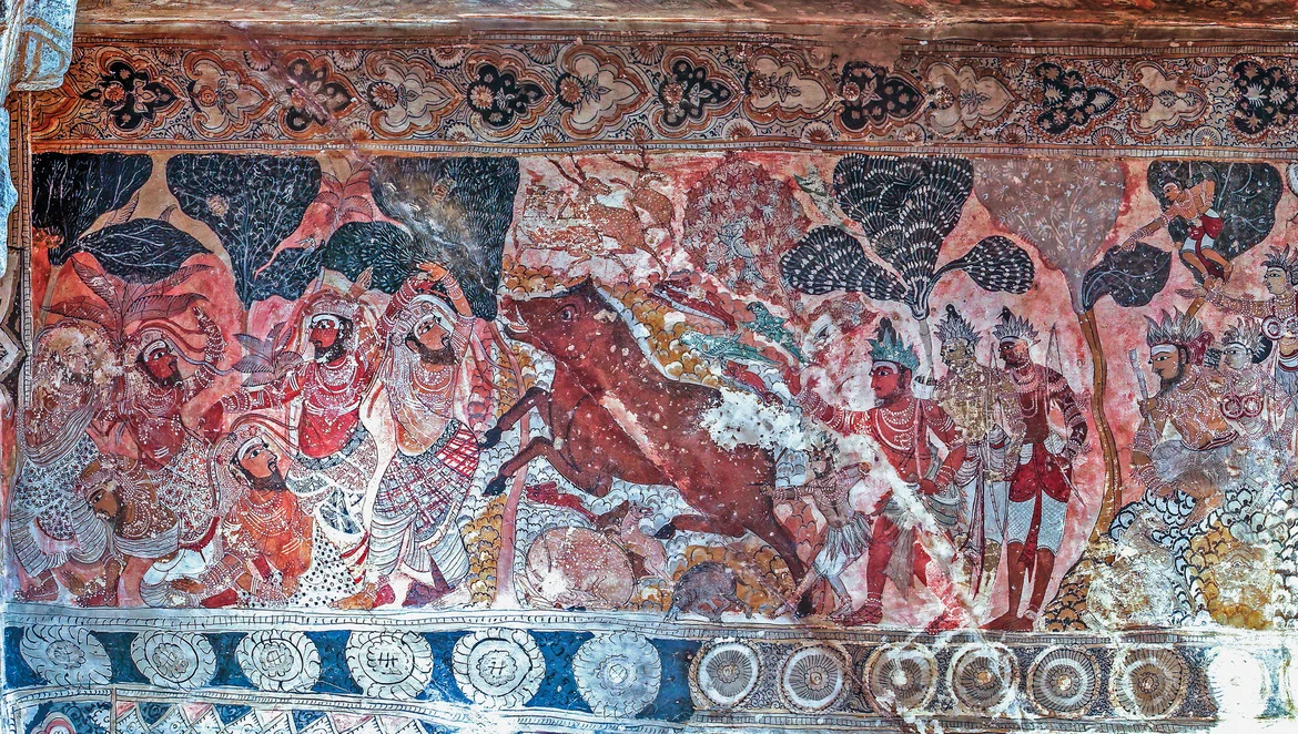 Panel A7, Scene 15, detail of ‘Shiva and Parvati accompanied by their retinue’