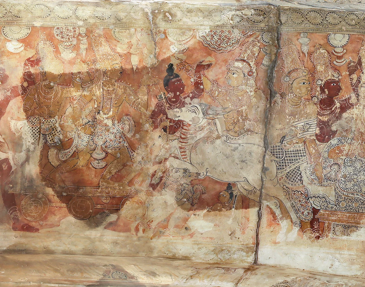 Panel A1, scene 2, detail of ‘The Justice of Manunidi Cholan’