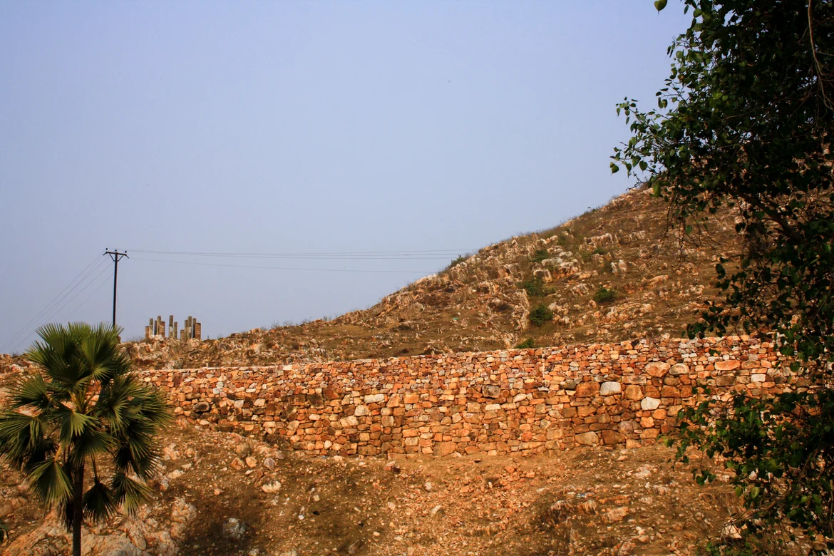 Partially excavated stretch of outer wall