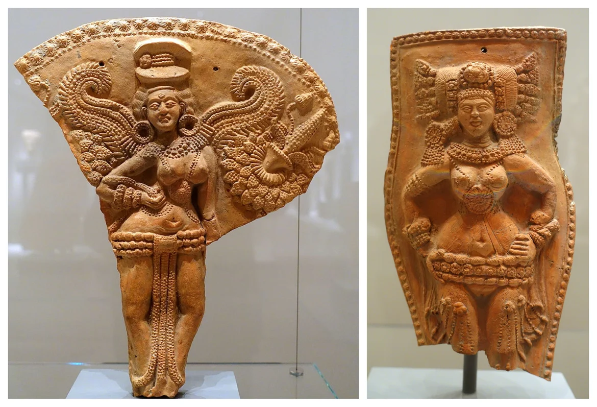 Figurines of a Winged Goddess and a Fertility Goddess (with wide hips)