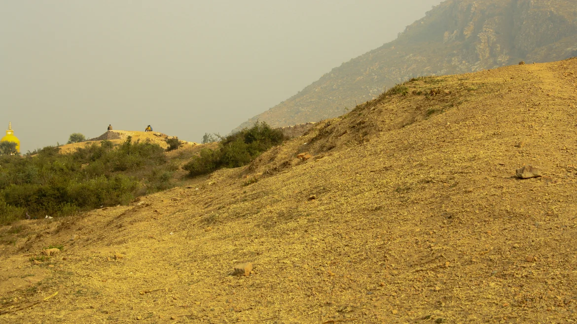 Unexcavated stretch of the outer wall