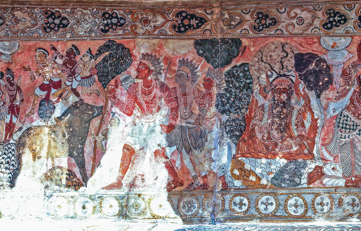Panel A7, Scene 14, detail of ‘Arjuna in deep meditation’
