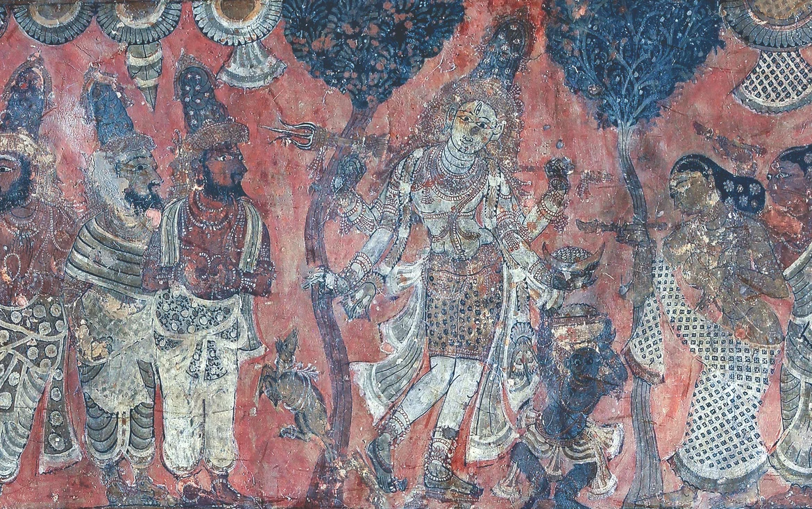 Panel B1, Scene 5, detail of ‘Aspects of Shiva - Bhikshatanamurti’
