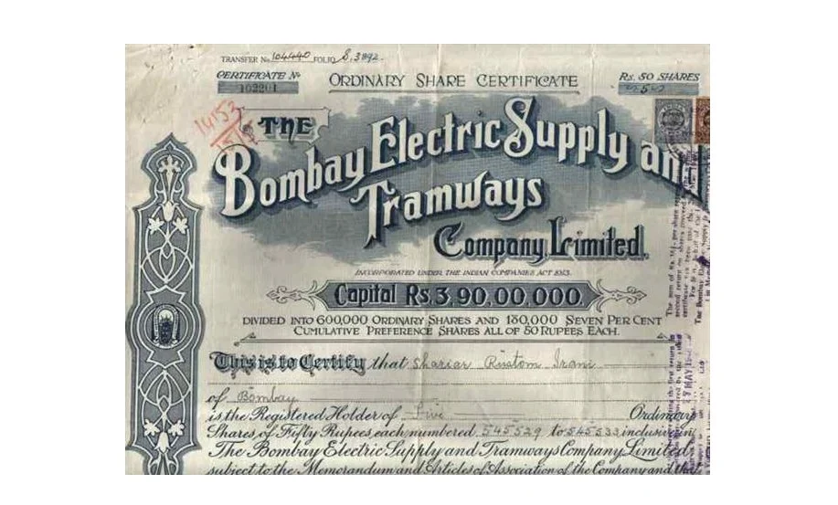 A Share Certificate of BEST