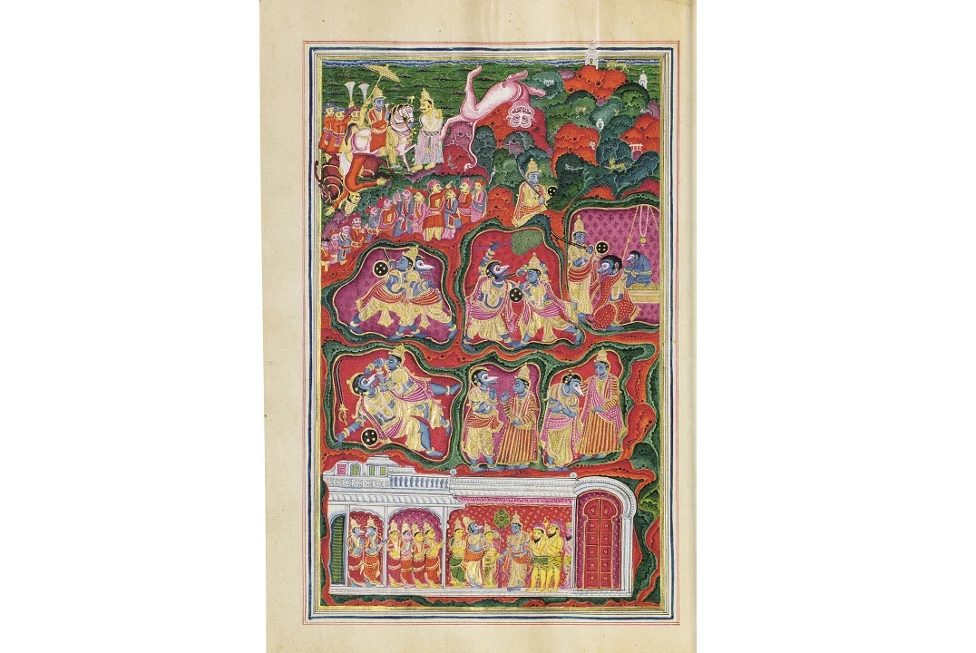 Krishna enters the cave and subdues Jambavana