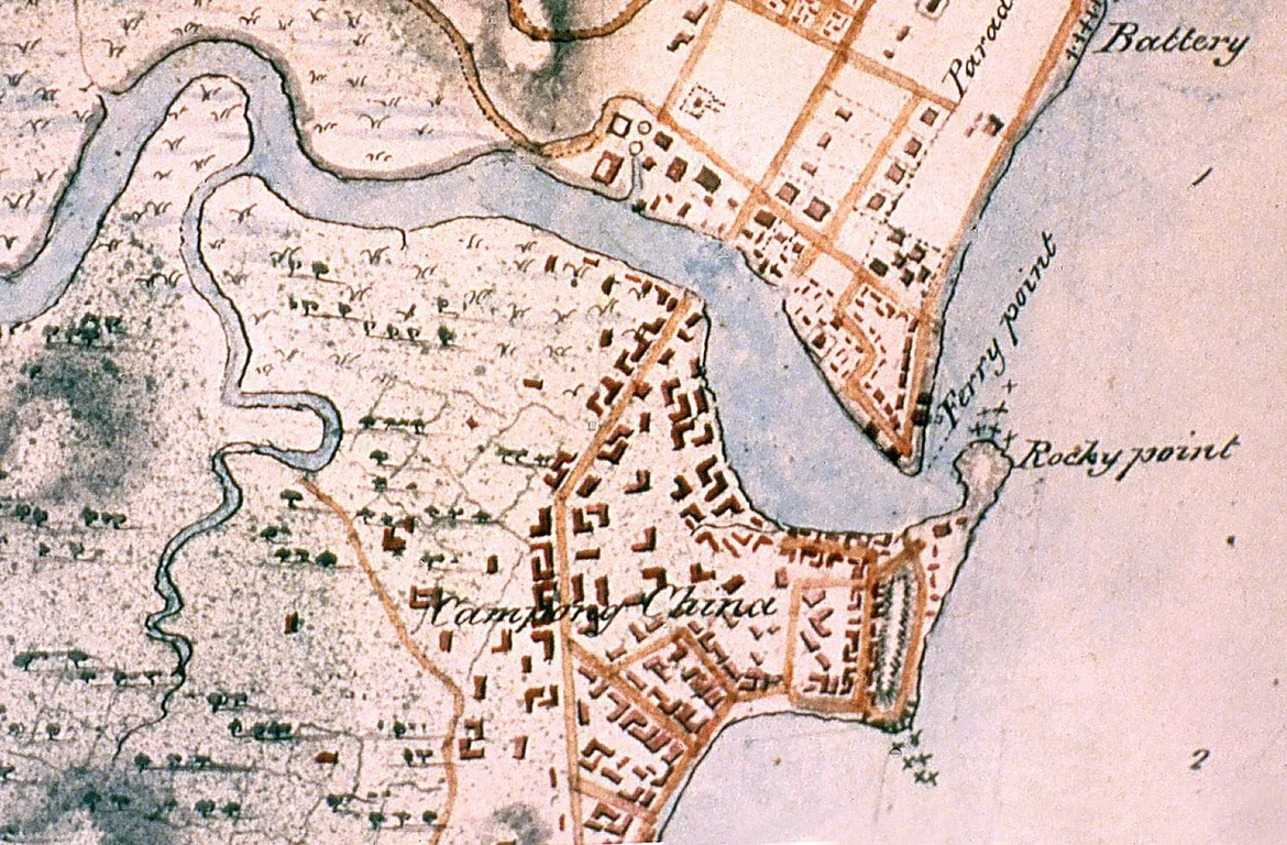 The mouth of the river where Singapore Stone was found