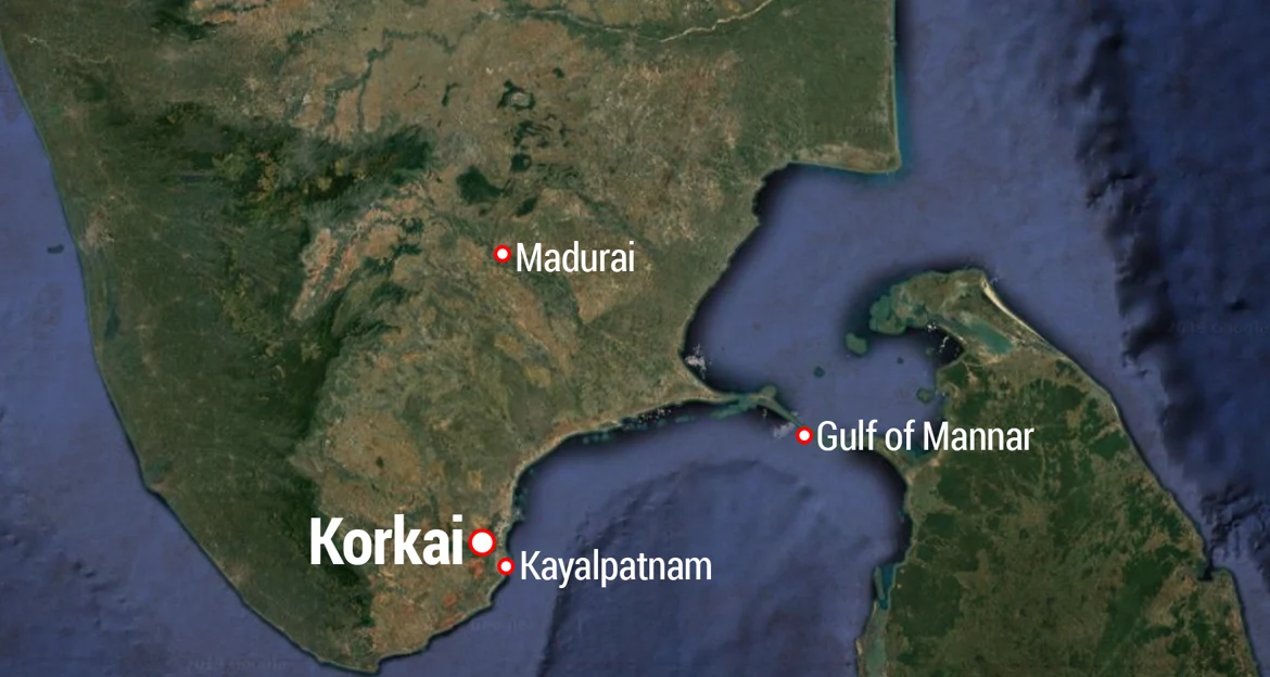 Location of Korkai