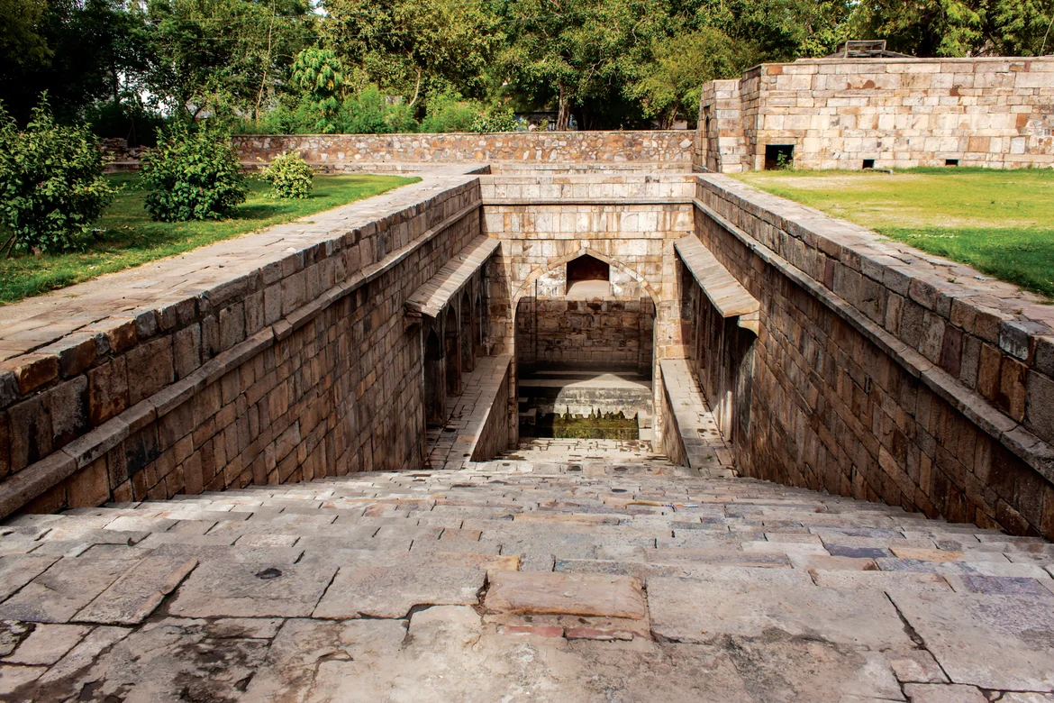 Stone stairway leading to the water tank