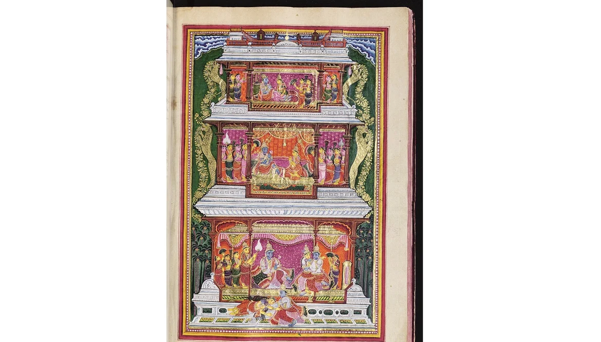A lover’s exchange; Krishna first teases and then consoles Rukmini