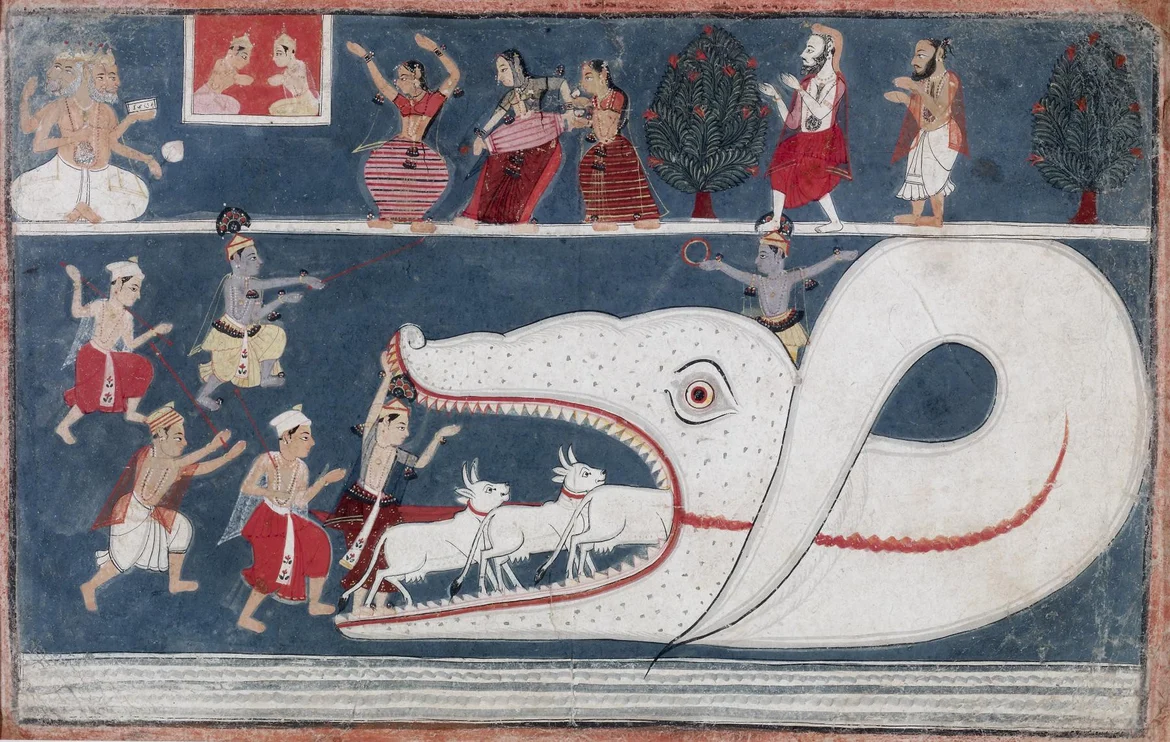 Krishna slaying Aghasura