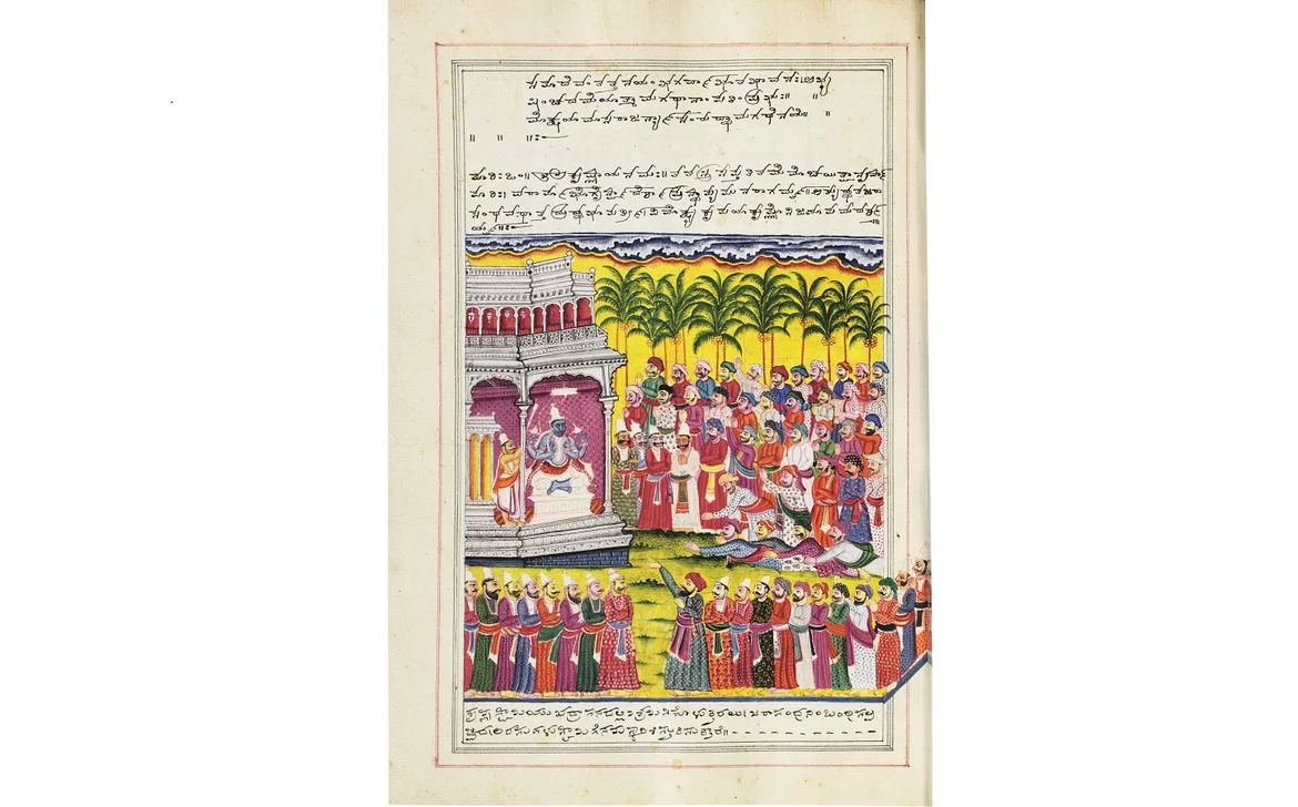 The kings released from Jarasandha’s captivity pay homage to Krishna