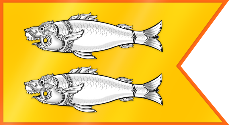 The Pandiyan flag depicting two fish