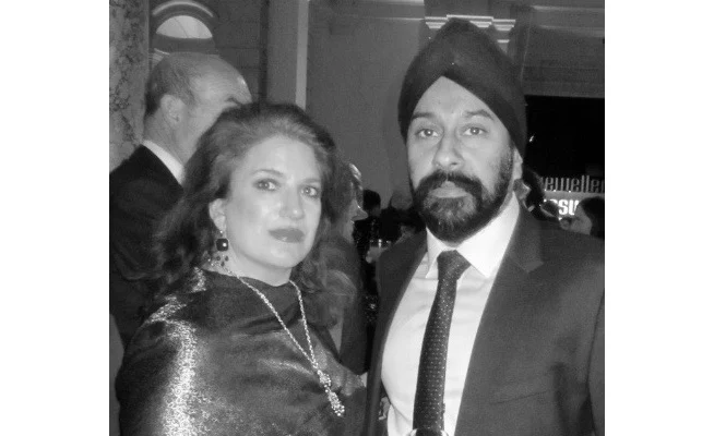 Cynthia Meera Frederick and Peter Bance photographed together at the Victoria and Albert Museum in 2016