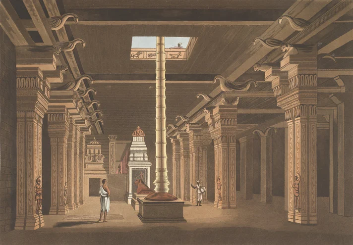 Thomas Daniell (1749-1840) painting of the Pudu Mandapa, Madurai