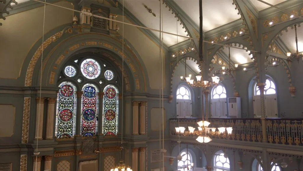 The restored interior of the Synagogue