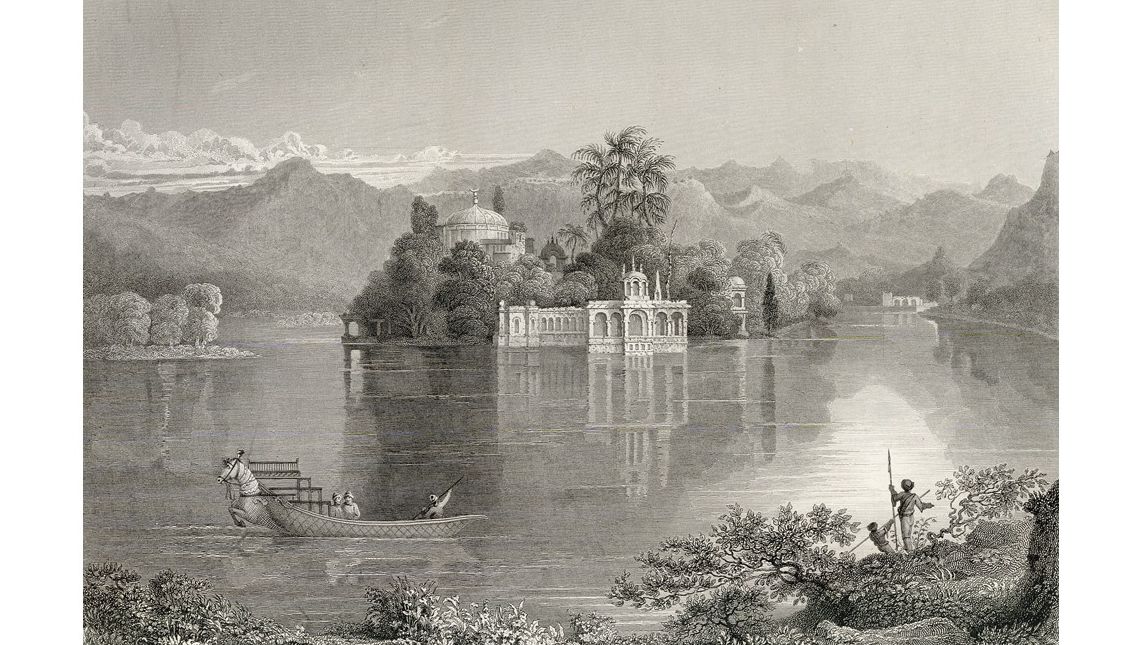 An engraving of the Jag Mandir Palace from the <i>Annals</i>