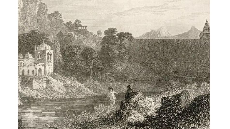 James Tod fishing at the source of the Banas River