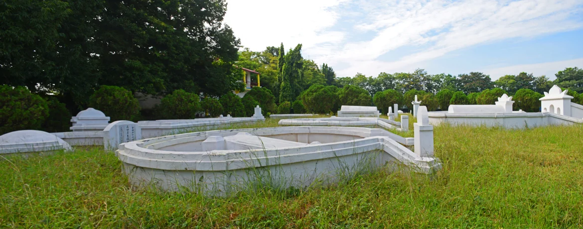 Freshly painted graves
