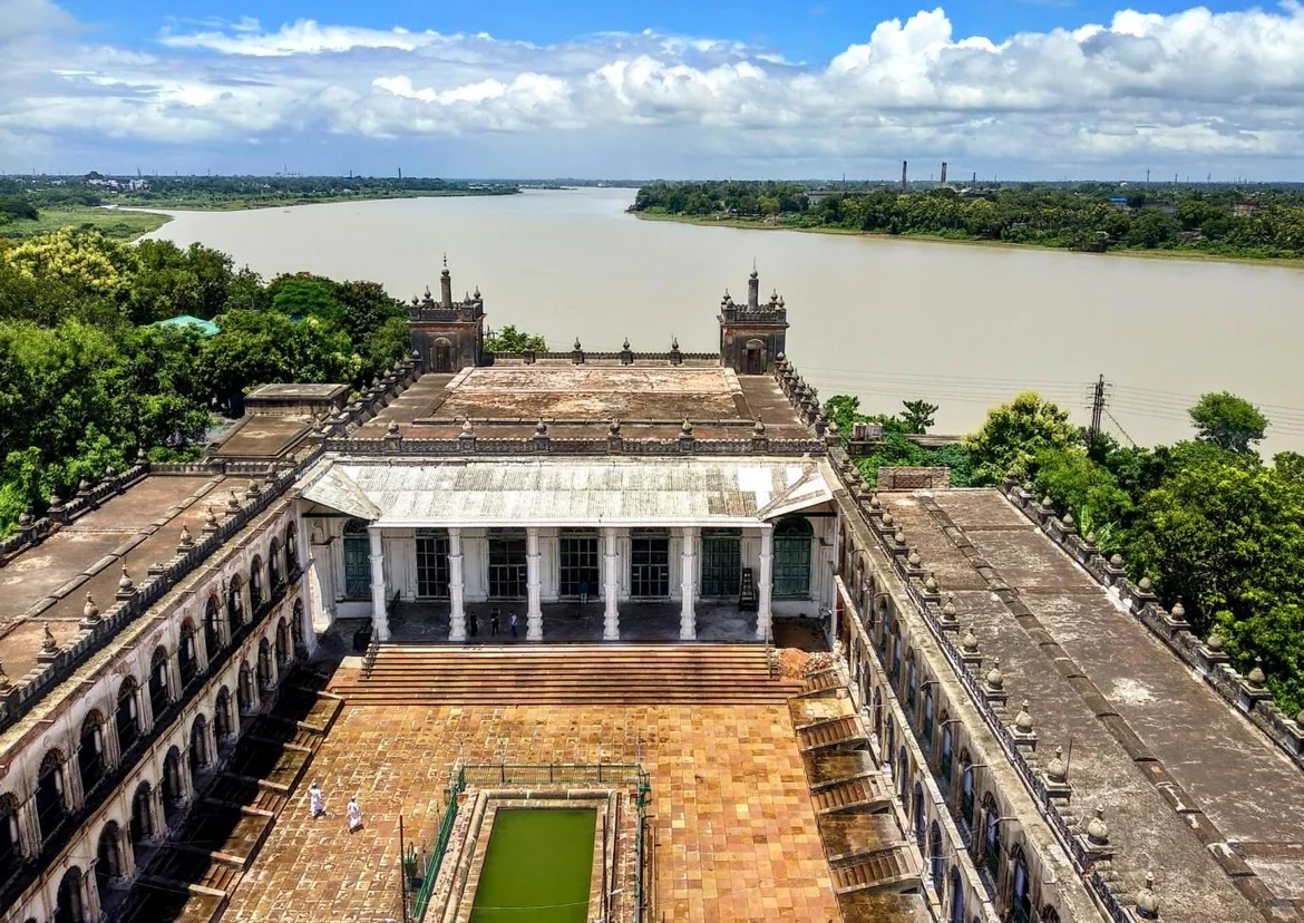 A view of the zaridalan and Hooghly river from the gallery of one of the 80-foot-tall towers
