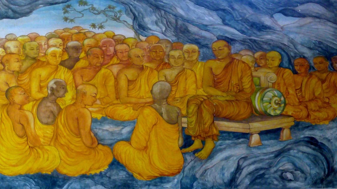 First Council at Rahagriha, painting at the Nava Jetavana, Shravasti 