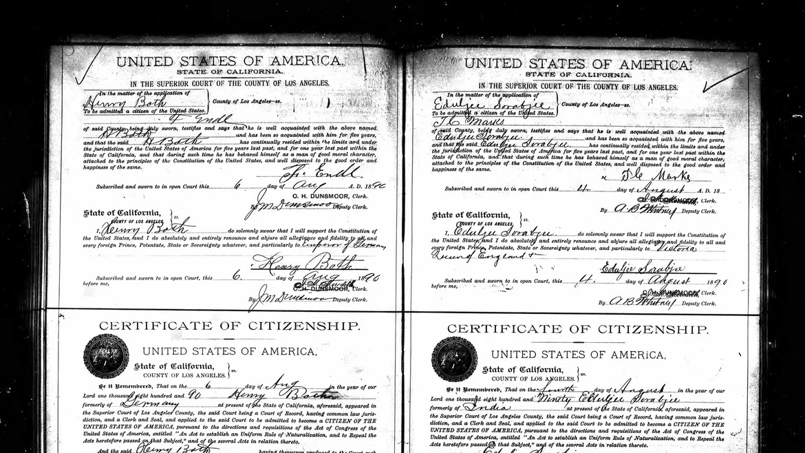 Sorabjee’s naturalization paper
