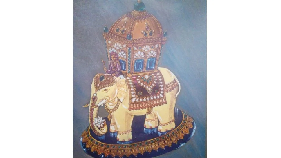 A Bejewelled Elephant design by Shinde, sent by him to his nephew