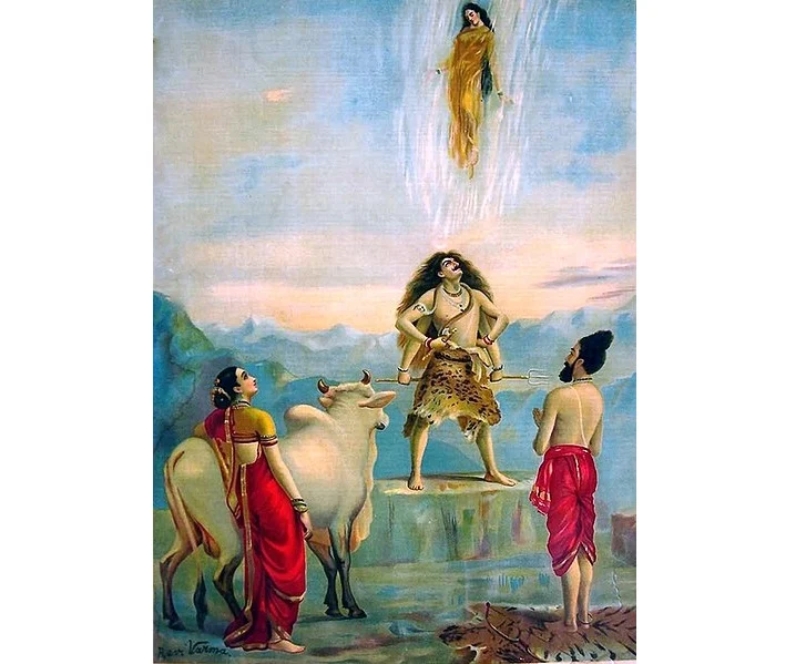 Descent of Ganga, by Raja Ravi Varma