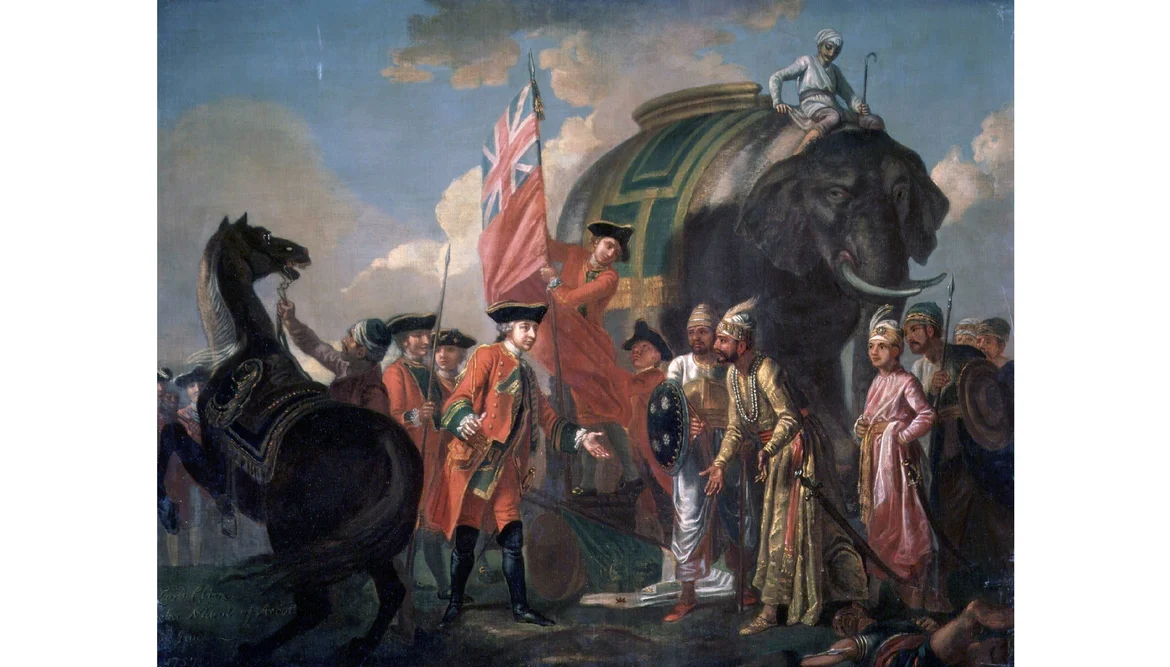 Clive meeting Mir Jafar after the Battle of Plassey, by Francis Hayman, 1762