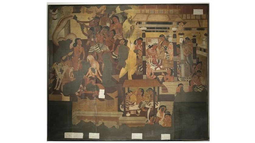 One of Robert Gills paintings at the Victoria and Albert Museum