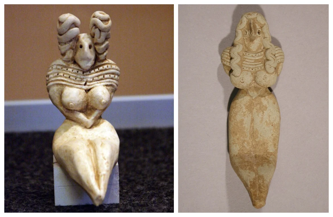Statues of female figurines found from Mehrgarh