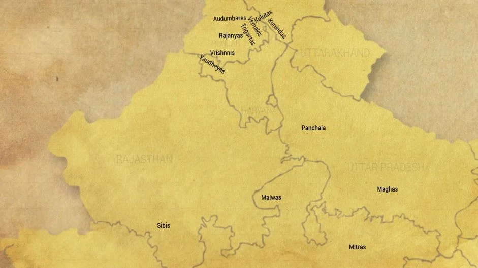 Map showing the distribution of the polities in this article
