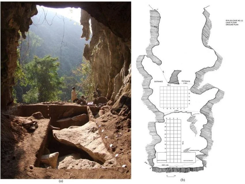 Mouth of cave facing East, Ranyak Khen