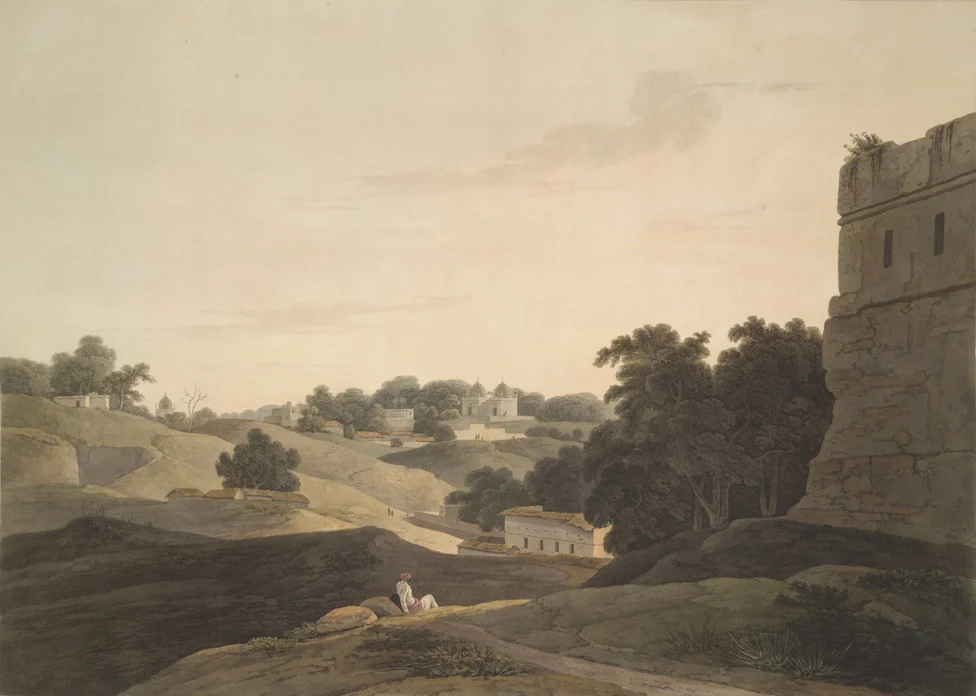 A depiction of old Kannauj on the river Ganga, 1804