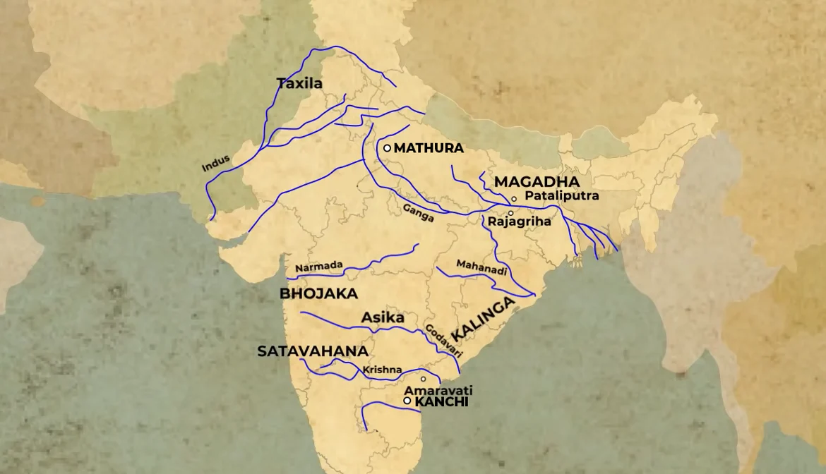 Map of India during the time of Kharavela