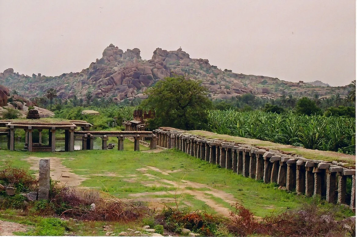 One of the many markets of medieval Hampi
