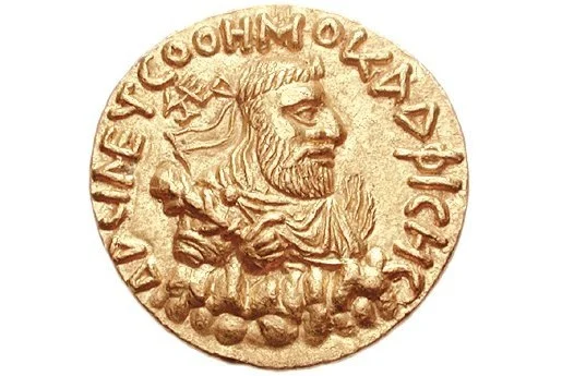 Portrait of Kushana emperor Vima Kadphises, 100-127 CE 
