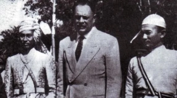Raja Tridev Roy with Presidnet Ayub Khan of Pakistan